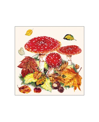 Servetele de masa, 20 buc, 33x33 cm, Mushrooms - AMBIENTE